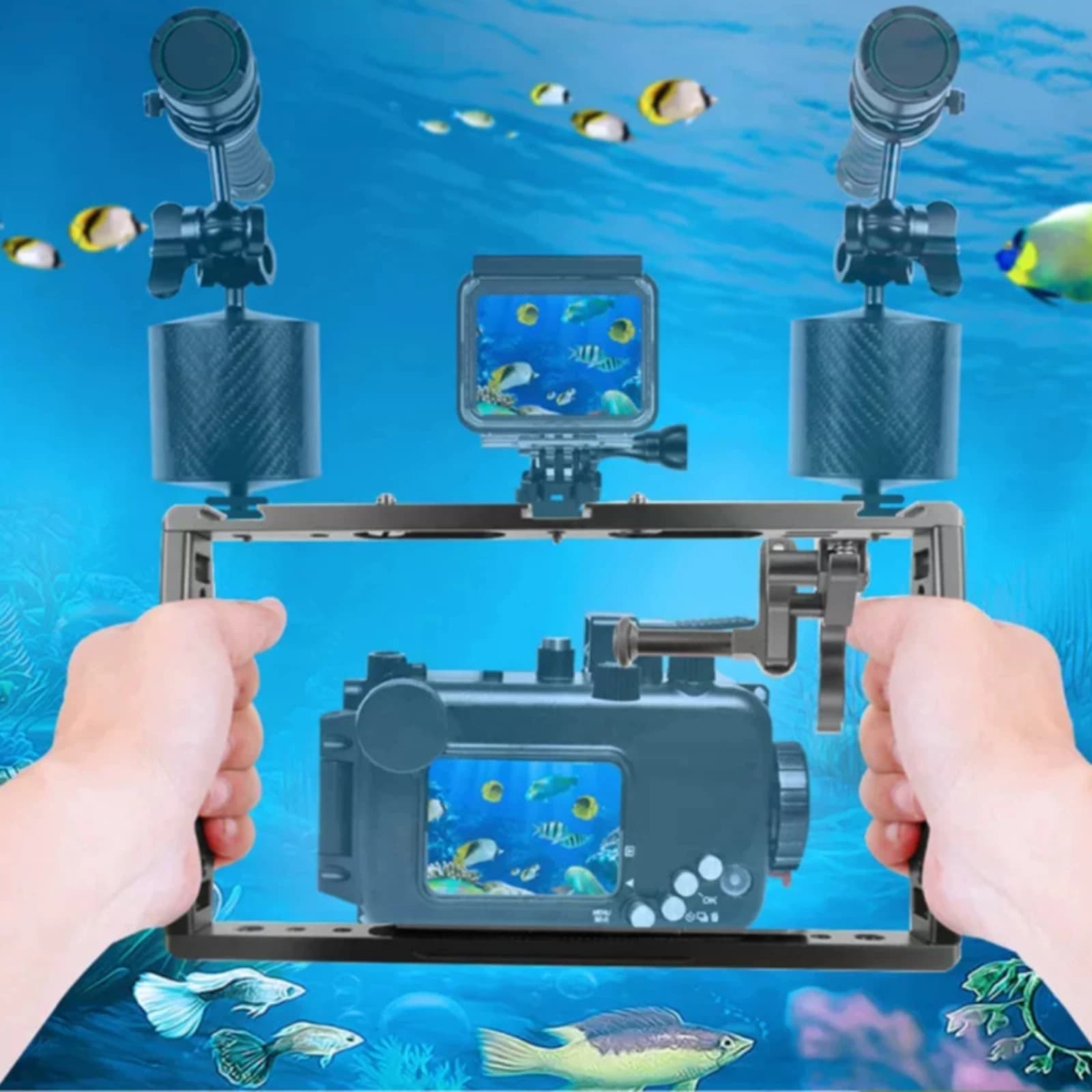 Action Camera Frame Frame Multifunction Handheld Video Log Frame Underwater Camera Mount Stable Grip Accessory Kit POV Filming