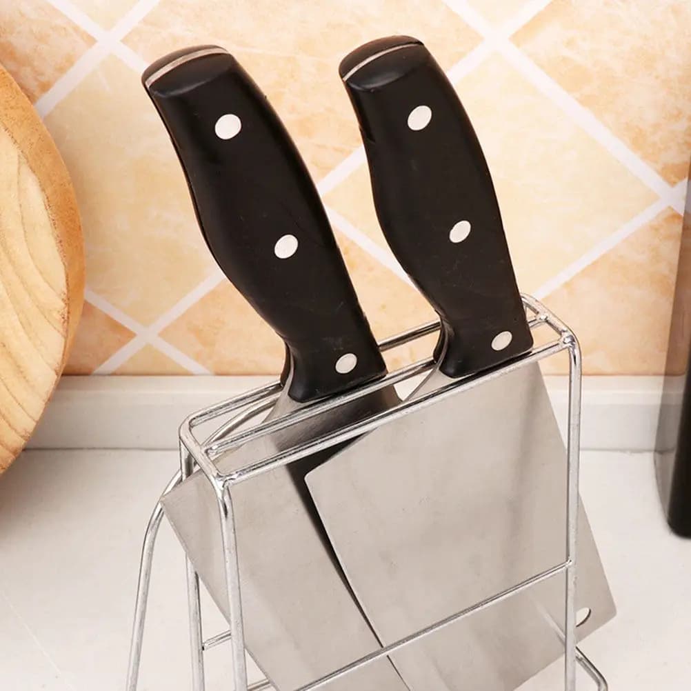 Cutting Board Storage Rack Stainless Steel Wire Chopping Board Holder Pot Lid Organizer Kitchen Storage Rack for Cabinet