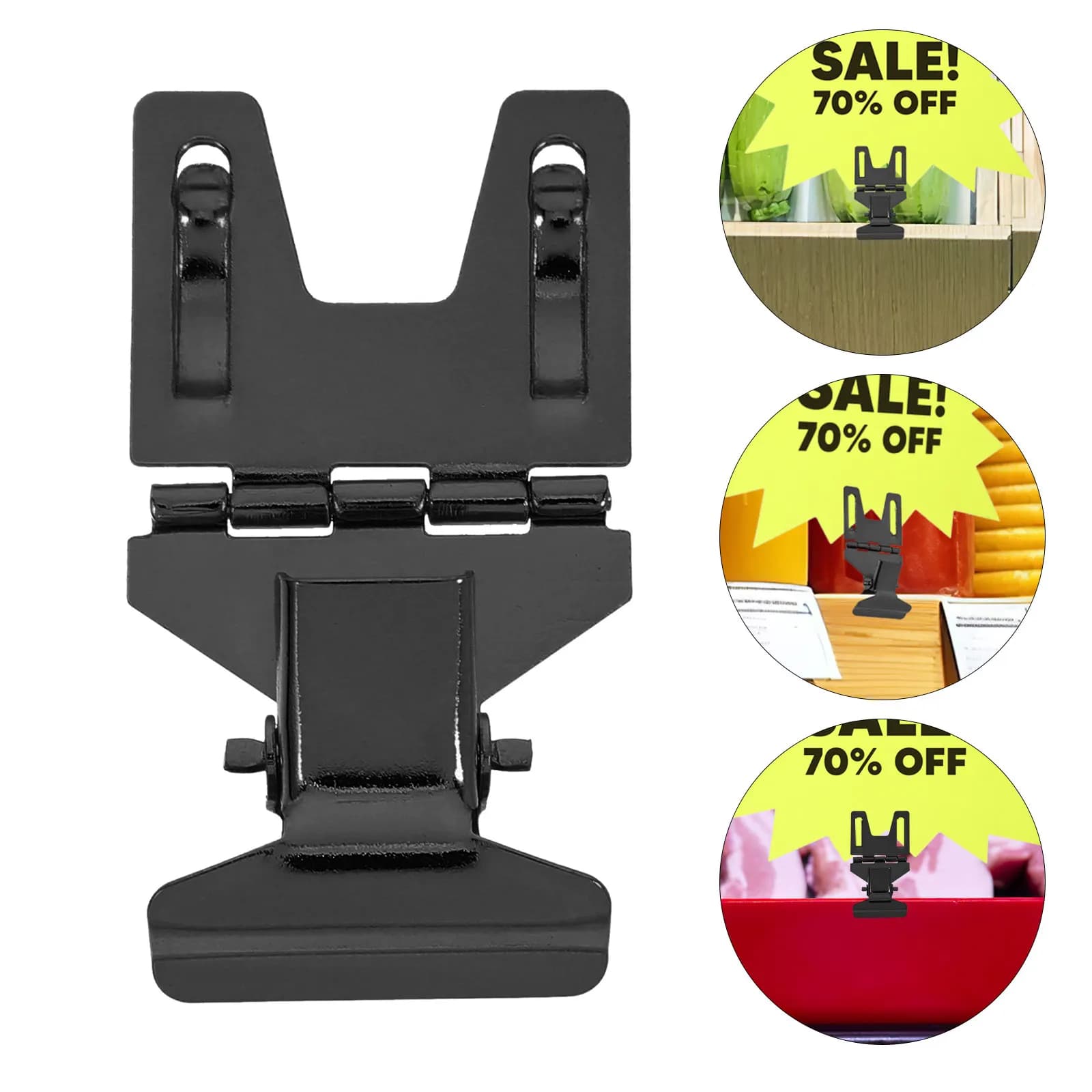 10 Pezzi Clip Porta Prezzi in Acciaio Inossidabile, Supporti per Cartellini da Appendere per Negozi al Dettaglio, Supermercati, Panetterie, Etichette per Scaffali e Cesti