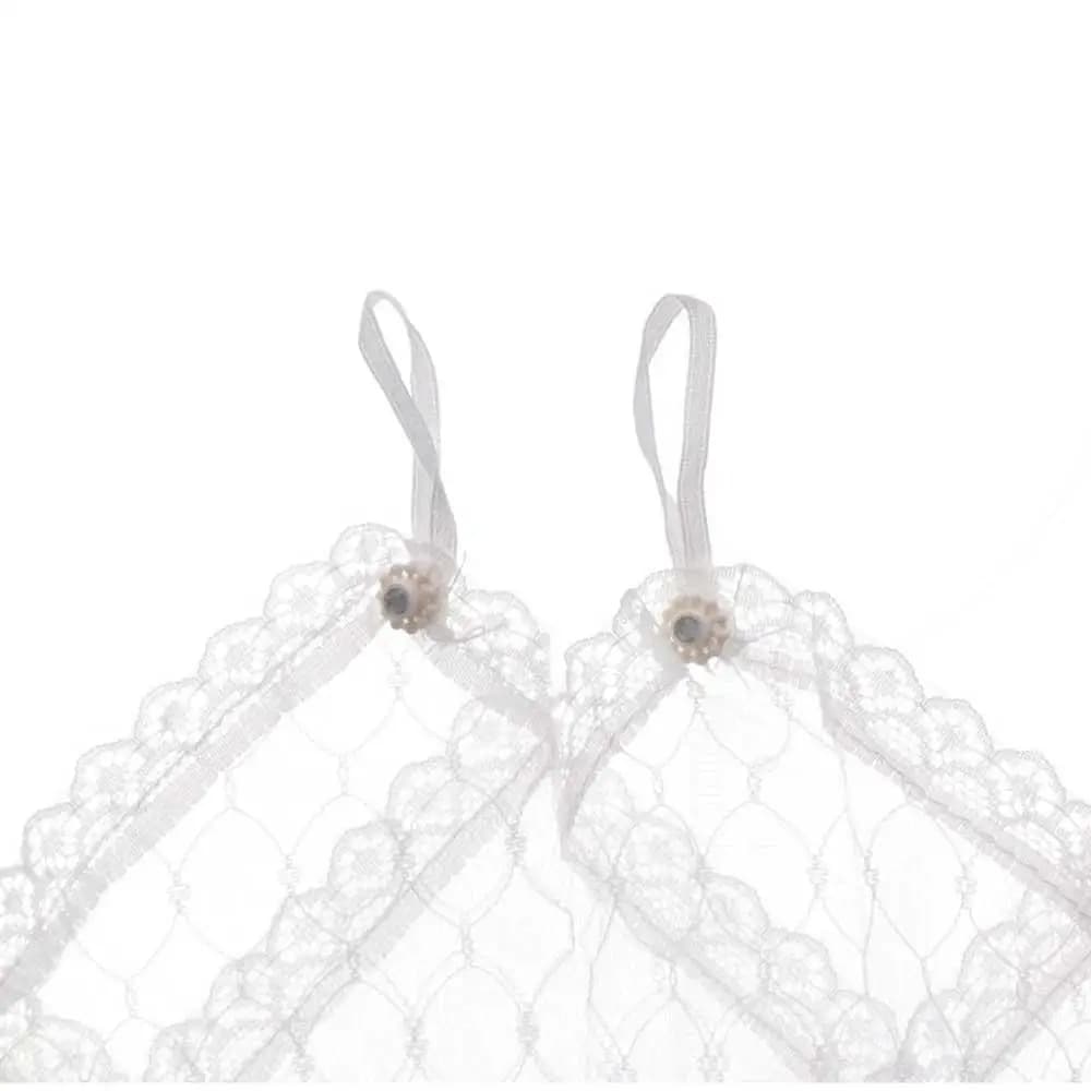 Eleganti Guanti Lunghi da Sposa in Pizzo Elasticizzato con Fiocco per Donne e Ragazze, Lunghezza al Gomito, Bianchi