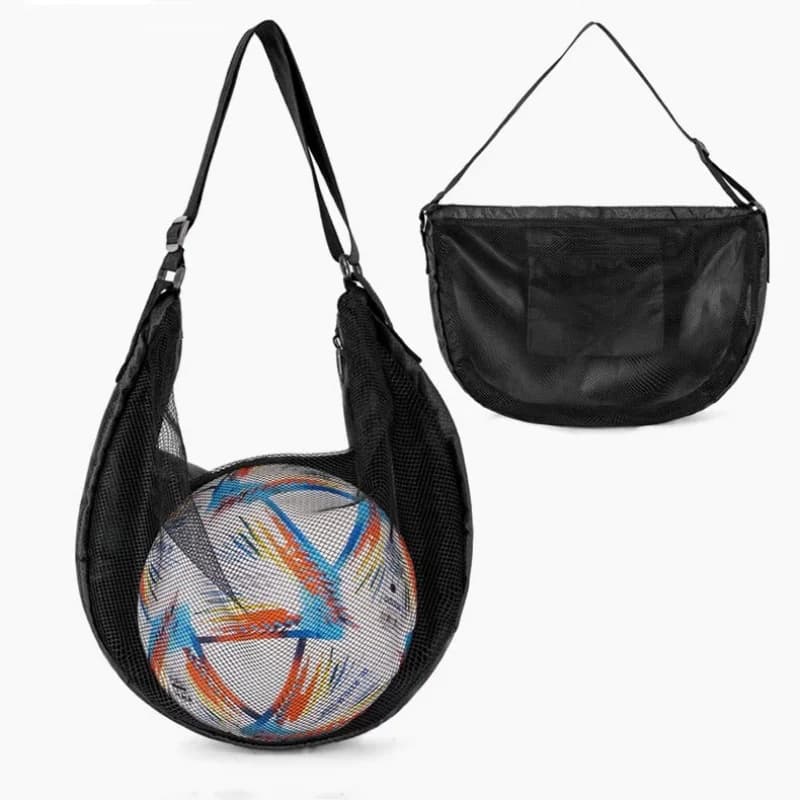 Borsa a Tracolla per Studenti, Sportiva, per Palloni, Palestra, con Tasche, Portatile, per Calcio, Basket, Borsa a Rete con Cerniera
