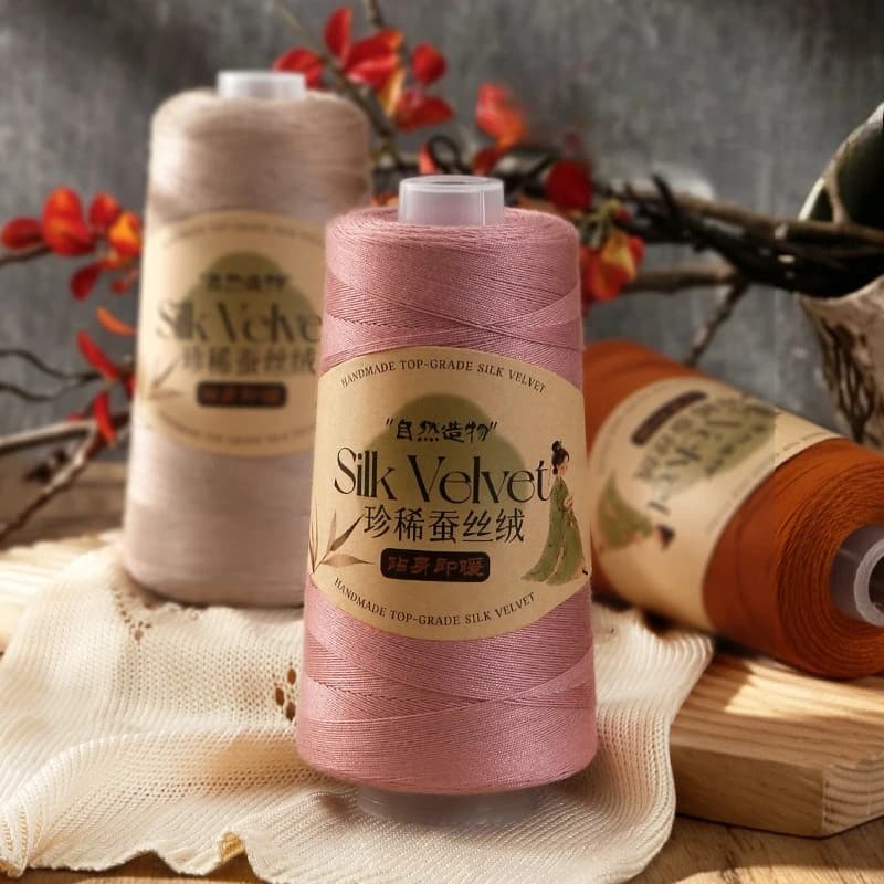 300g No.6 Lace Thread Silk Blend Cotton Hand Woven Fine Thread Soft Skin Breathable Hand DIY Woven Scarf Sweater Special Thread
