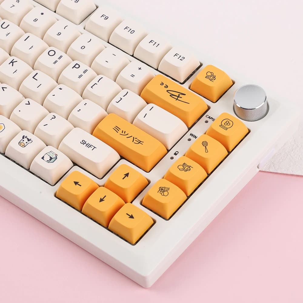 140 tasti carino miele latte PBT copritasti profilo XDA sublimazione della tintura per interruttori Cherry MX copritasti meccanici coreani giapponesi