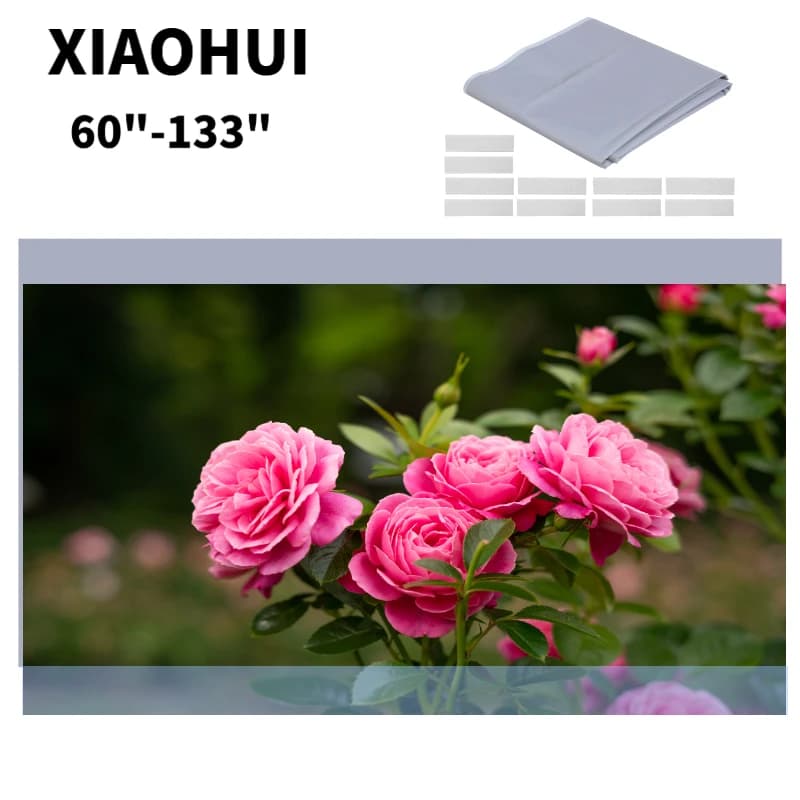 XIAOHUI Proiettore semplice Tenda morbida in poliestere per esterni Schermo morbido per proiezione di film HD 4K portatile da 60-150 pollici