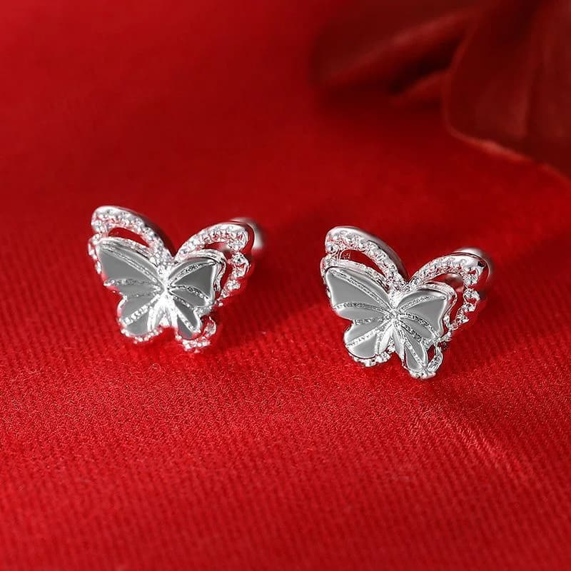 Dolci orecchini a doppia farfalla per le donne ragazze simpatici animali Piercing vite orecchini a bottone accessori per gioielli per feste di moda