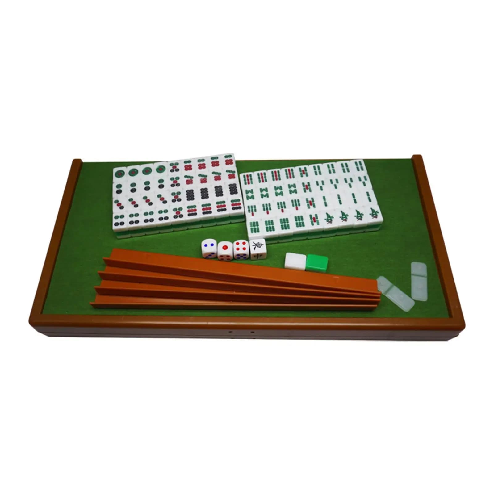 Classic 144 Tiles Mahjong Family Game with Folding Table Portable Travel Set for Home Party Leisure Time Fun