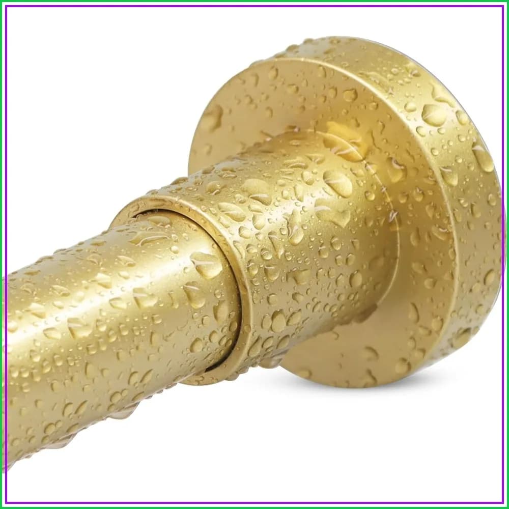 Gold Tension Shower Curtain Rod, 32-80 Inch, Rustproof Stainless Steel, No Drill, Non-Slip