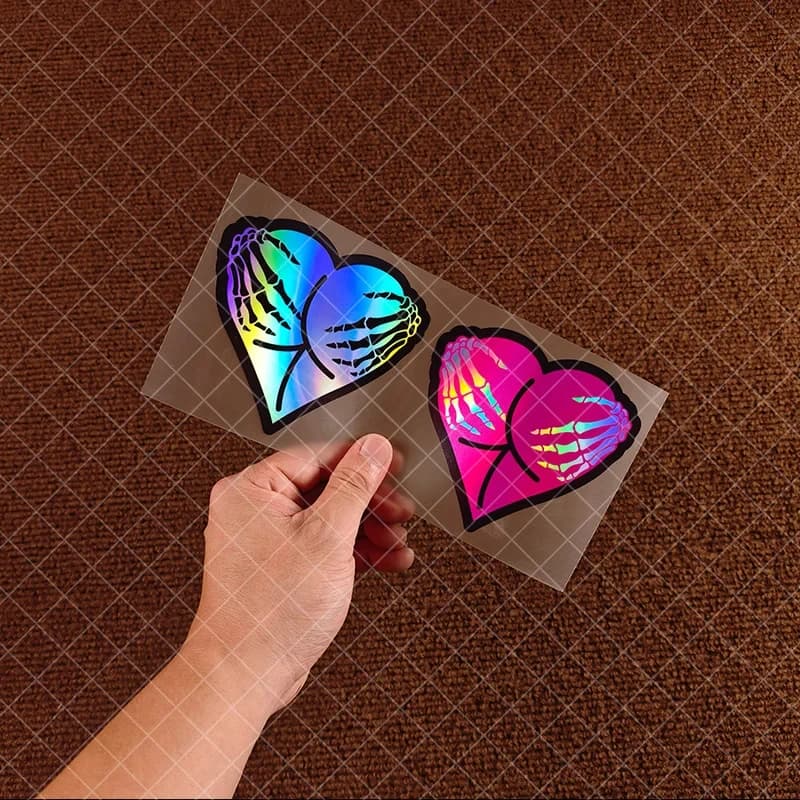 2 adesivi divertenti con teschio e scritta "Love" - Adesivi umoristici adatti per laptop, cellulari, auto e moto