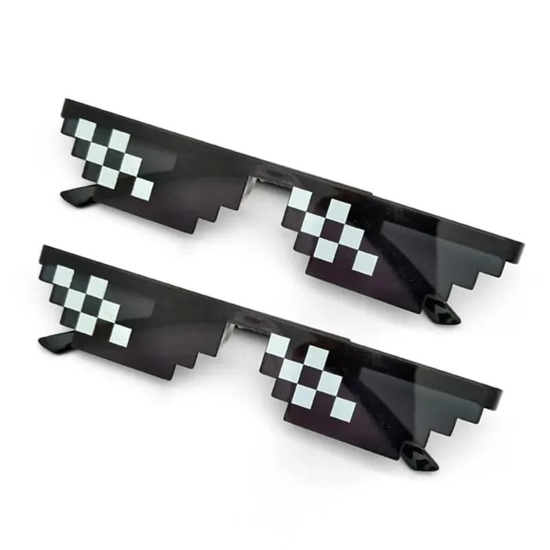 2 paia di occhiali da sole a mosaico, occhiali vintage divertenti per feste, occhiali pixelati per uomo, occhiali divertenti per donna