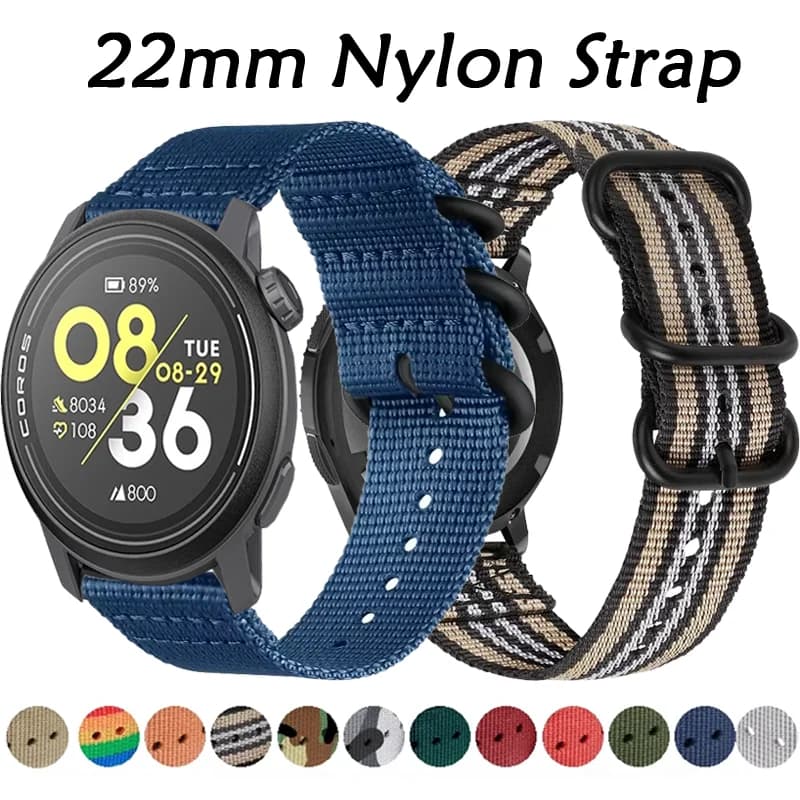 22 mm nylon strap for COROS APEX 4 42mm PACE Pro/4 CMF Watch 3-2-1 Pro, Suunto Vertical 2-1 Race S-2-1/Run/Ocean Belt bracelet
