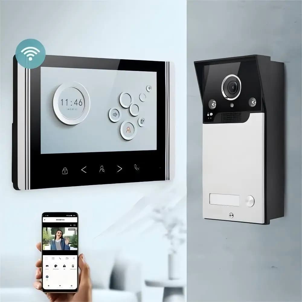 HOMSECUR 1V1 7" HD Tuya App Video Door Phone Intercom Doorbell Night Vision 1 Indoor Monitor 1 Doorbell Camera