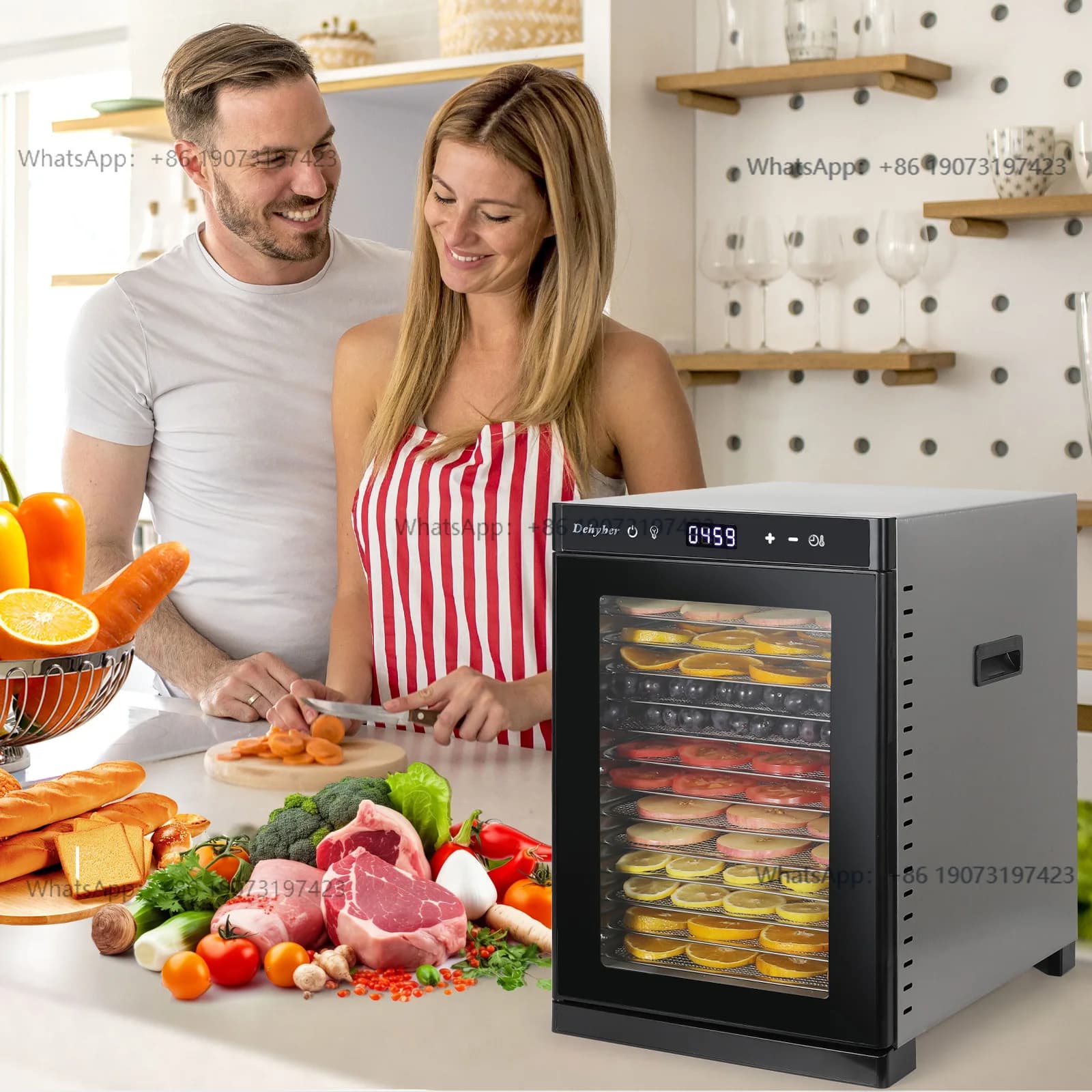 Macchina per frutta secca in acciaio inossidabile a 14 strati Disidratatore alimentare commerciale a doppio scopo Frutta secca/ Verdura/carne