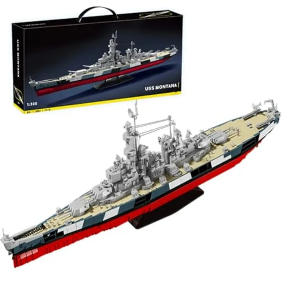 USS Montana BB-67 Nave da Guerra in Scala 1:300, Modello Militare, Kit di Costruzione Navale della Seconda Guerra Mondiale per Adulti e Collezionisti