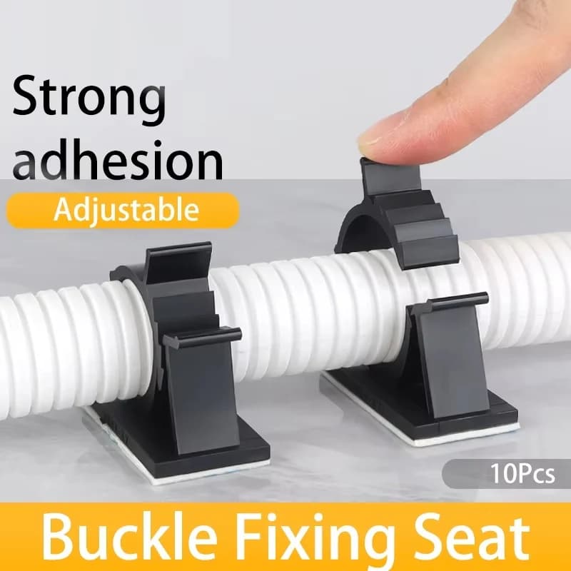 10 clip per organizer per cavi USB autoadesive regolabili, fascette per cavi, supporti per clip per morsetto, supporto per la gestione dei cavi da scrivania
