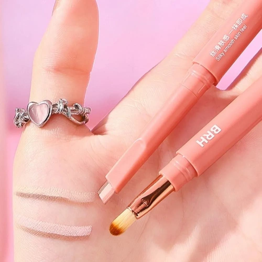 Matita Doppia Punta Effetto Baco da Seta, Strumento Multifunzione per Trucco Occhi, Eyeliner Nude con Pennello e Illuminante
