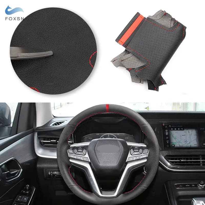Car Styling Trim soft perforated leather cover for Isuzu D-Max 2021 2022 with striped needle stitching