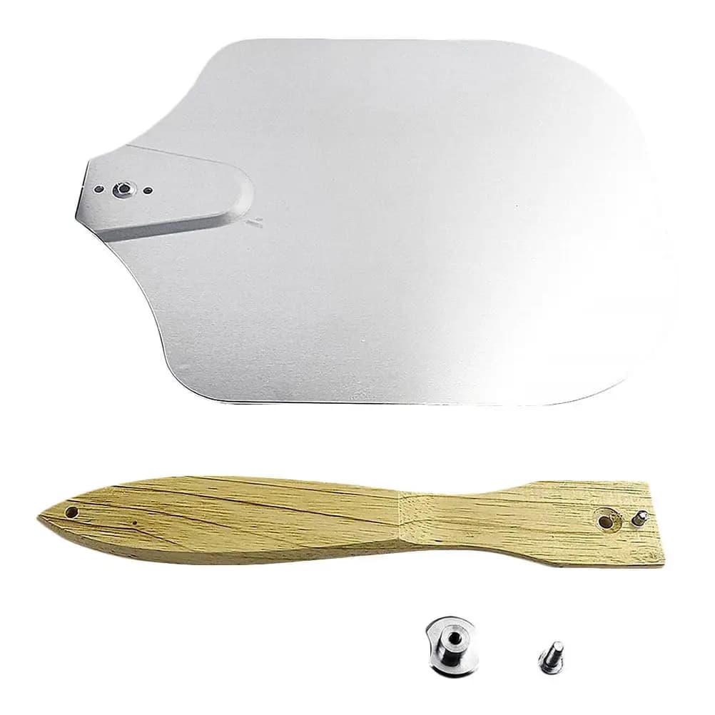 1Pcs Aluminum Pizza Shovel Wooden Handle Non Slip Heat Resistant Baking Spatula for Pizza Cake Transfer Kitchen Supply Bakery