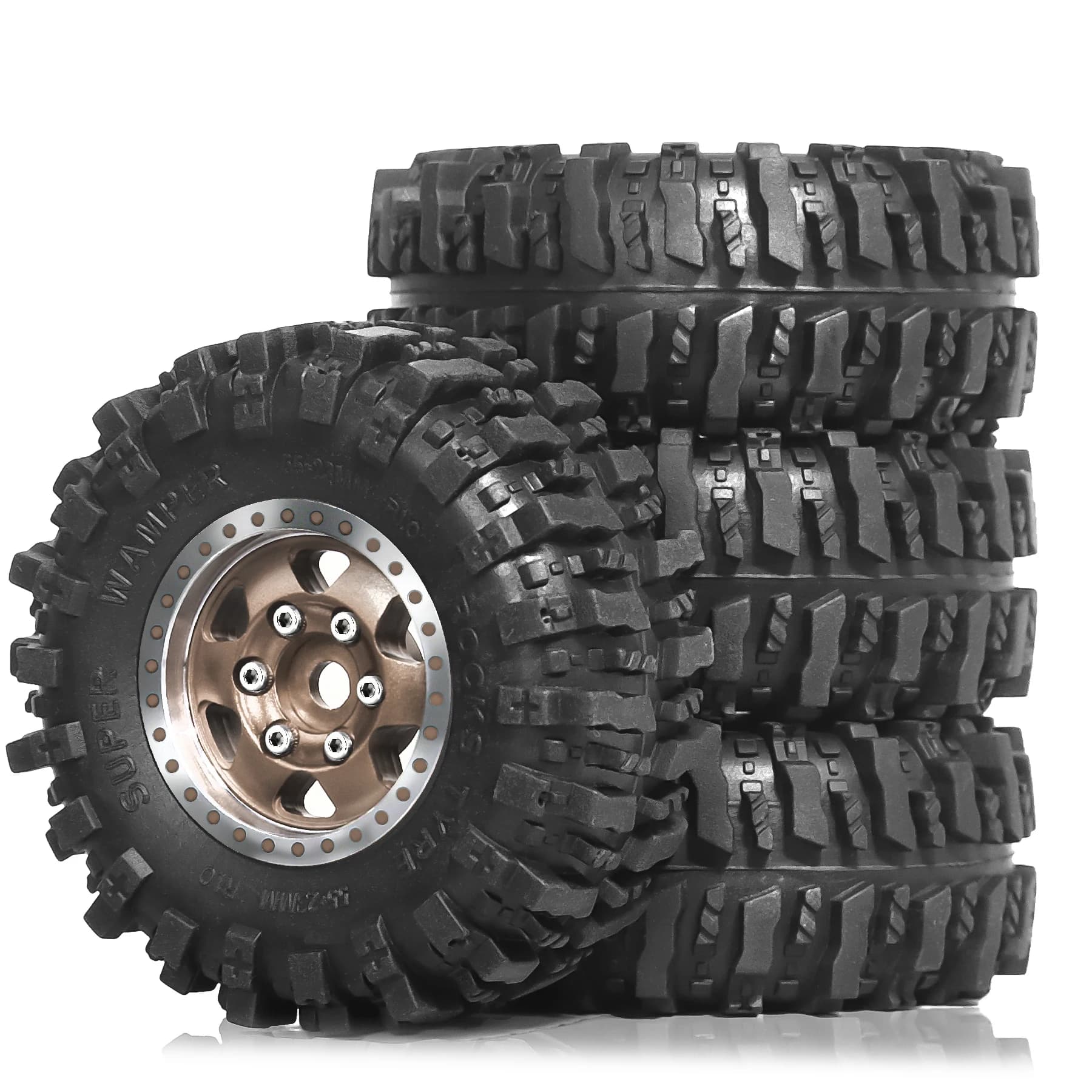 4PCS 1/24 1/18 RC Crawler Pneumatici e Ruote Beadlock Cerchioni Offset -2.5mm per 1:24 1:18 Auto Axial SCX24 FMS AX24 FCX18 FCX24 TRX4M