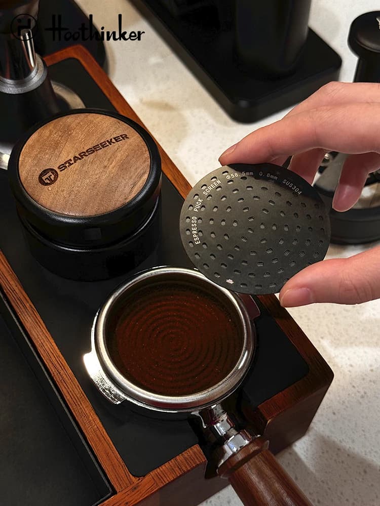 MUVNA Espresso Puck Schermo Filtro a doppio strato Riutilizzabile in acciaio inossidabile 304 Accessori per cestini per caffè 58,3 mm