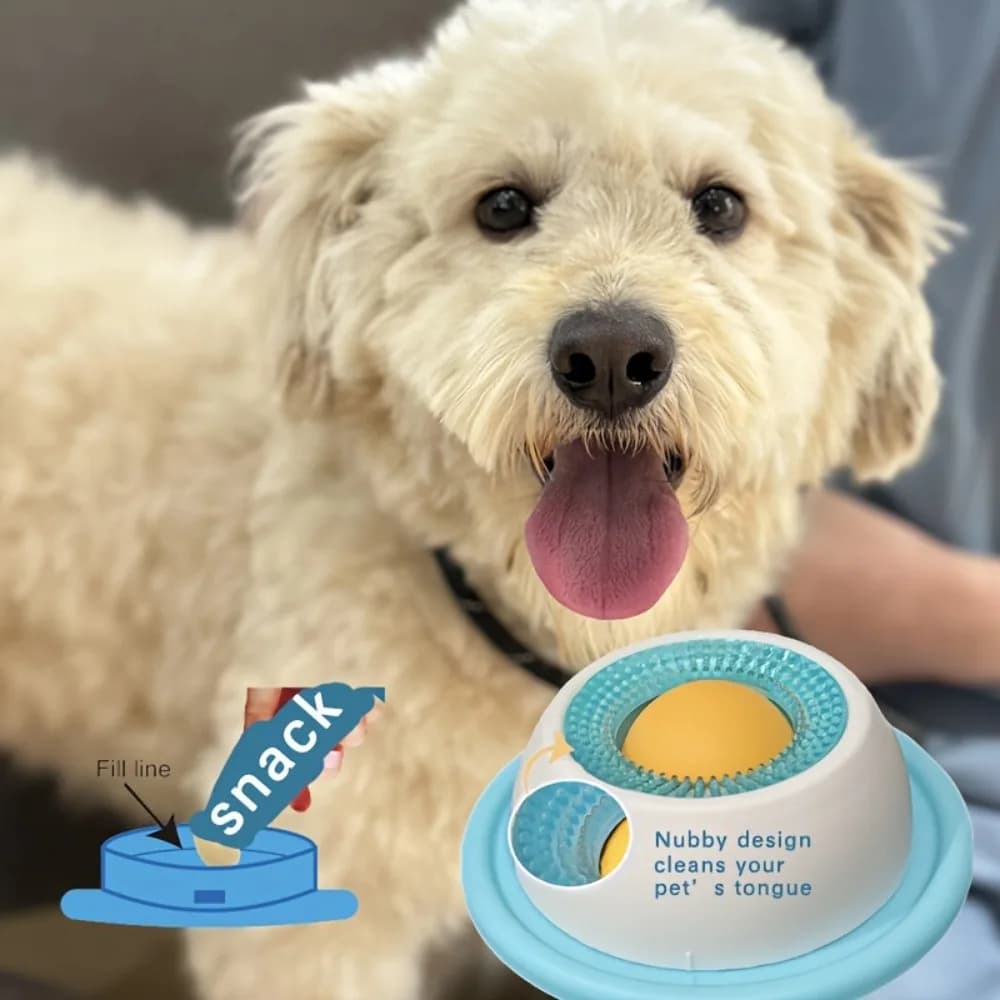 Ciotola Interattiva per Cani Anti-Ansia, Tappetino Leccabile per Alimentazione Lenta, Piatto per Yogurt, Promuove la Salute Orale degli Animali Domestici