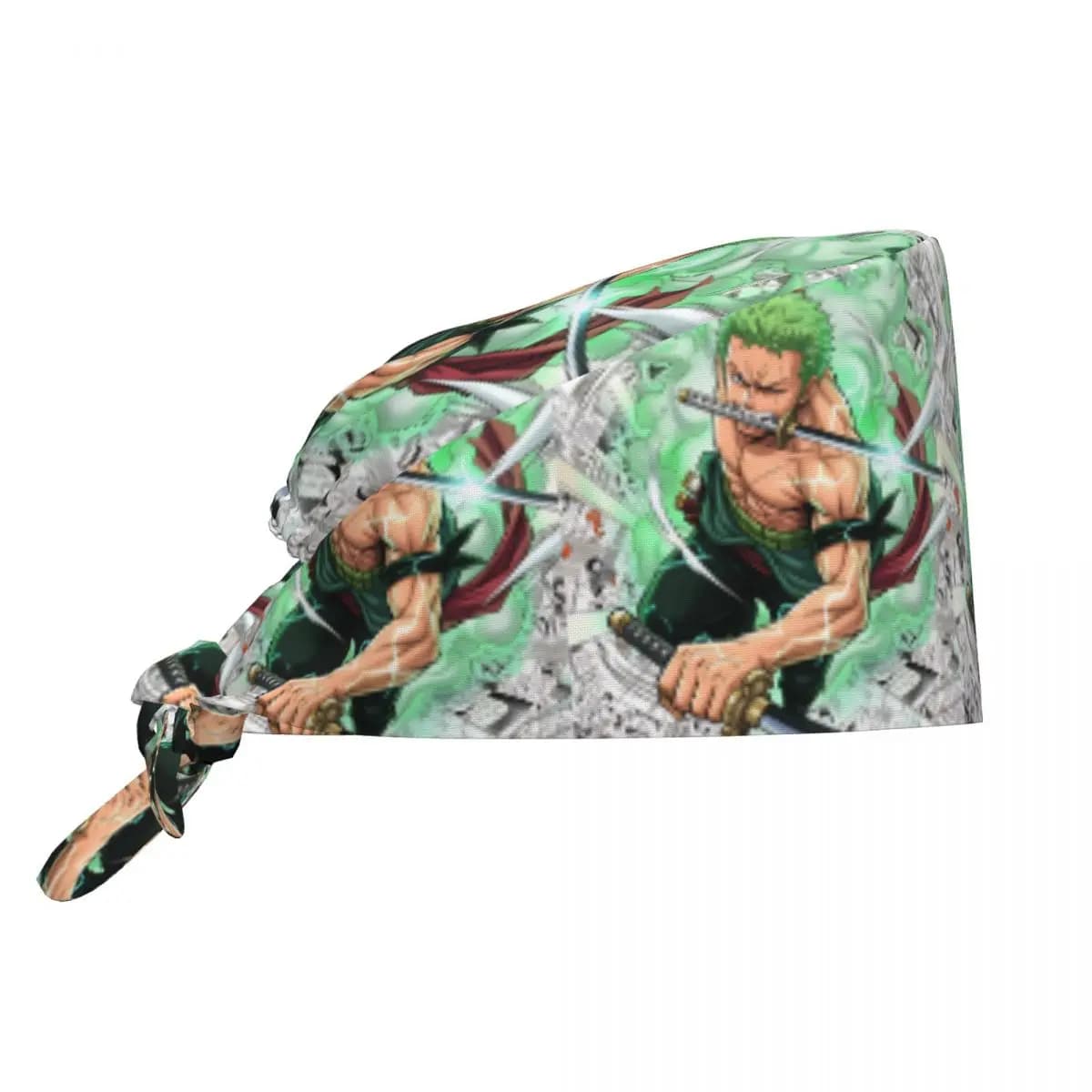 Zoro One Piece Cappello da Lavoro Traspirante per Infermieri, Berretto Chirurgico Unisex, Cappello per Capelli da Infermiera, Cappello da Lavoro a Tema Anime e Fumetti