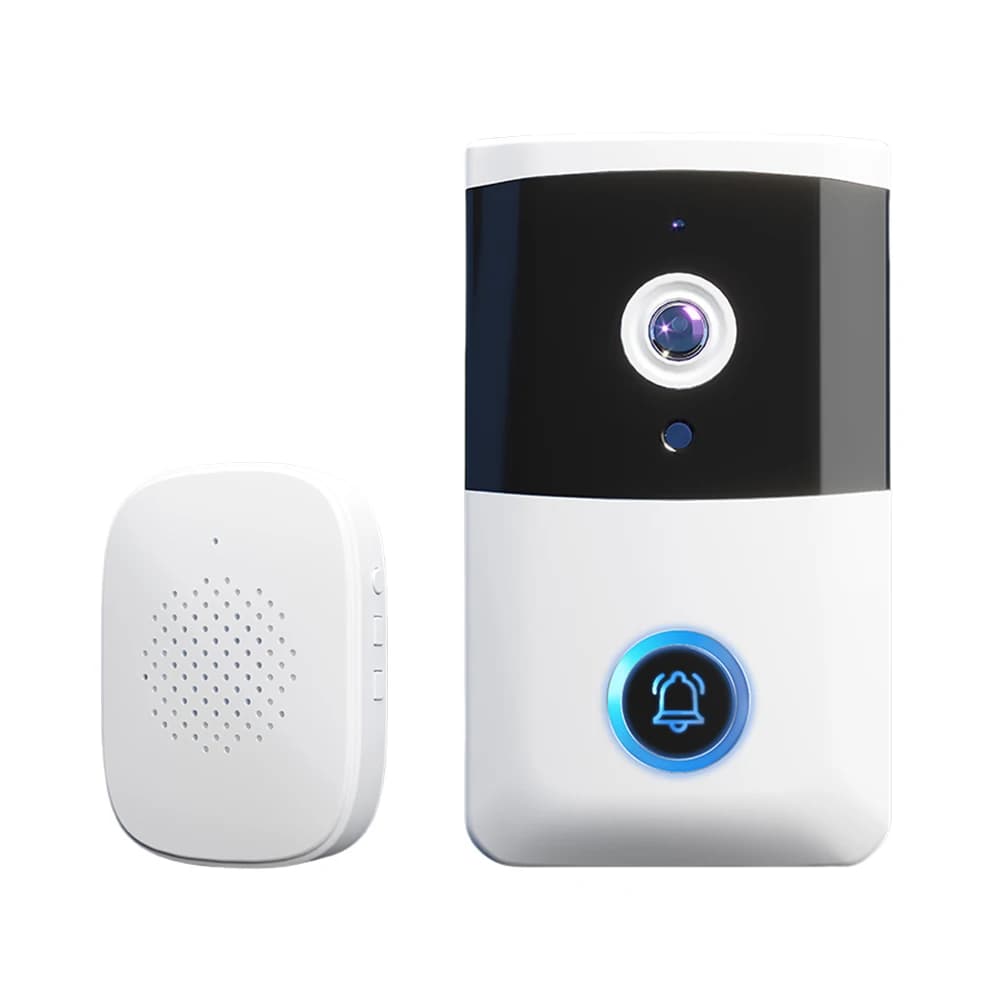 Campanello Video WiFi Wireless con Visione Notturna IR, Audio Bidirezionale, Sistema di Sicurezza Domestica Intelligente