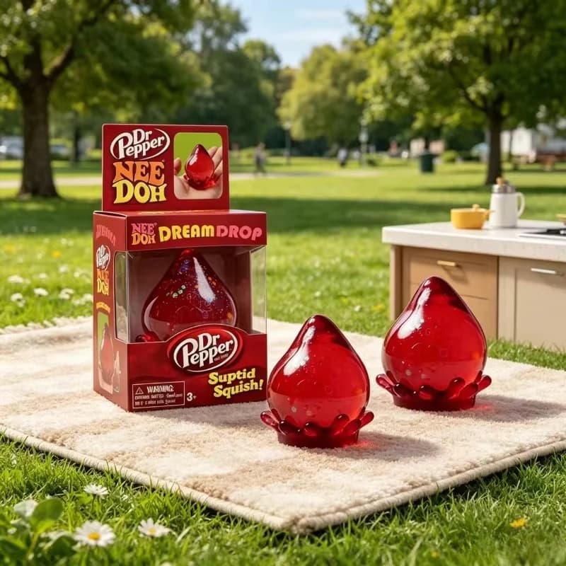 Dr Pepper X NeeDoh Nice Cube Squishy Giocattolo Antistress Morbido Cubo Antistress da Spremere per Bambini e Adulti Giocattolo Sensoriale per Alleviare l'Ansia