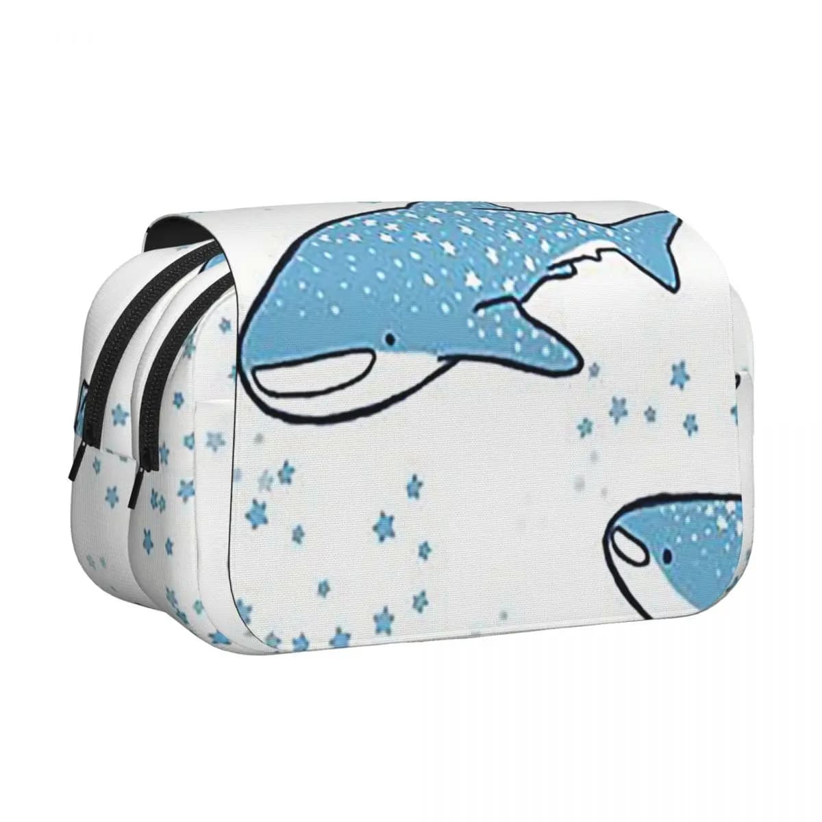 Astuccio portapenne Starry Whale Sharks, portapenne in pelle con guscio rigido, grande astuccio portaoggetti per ragazzi e ragazze, per la scuola