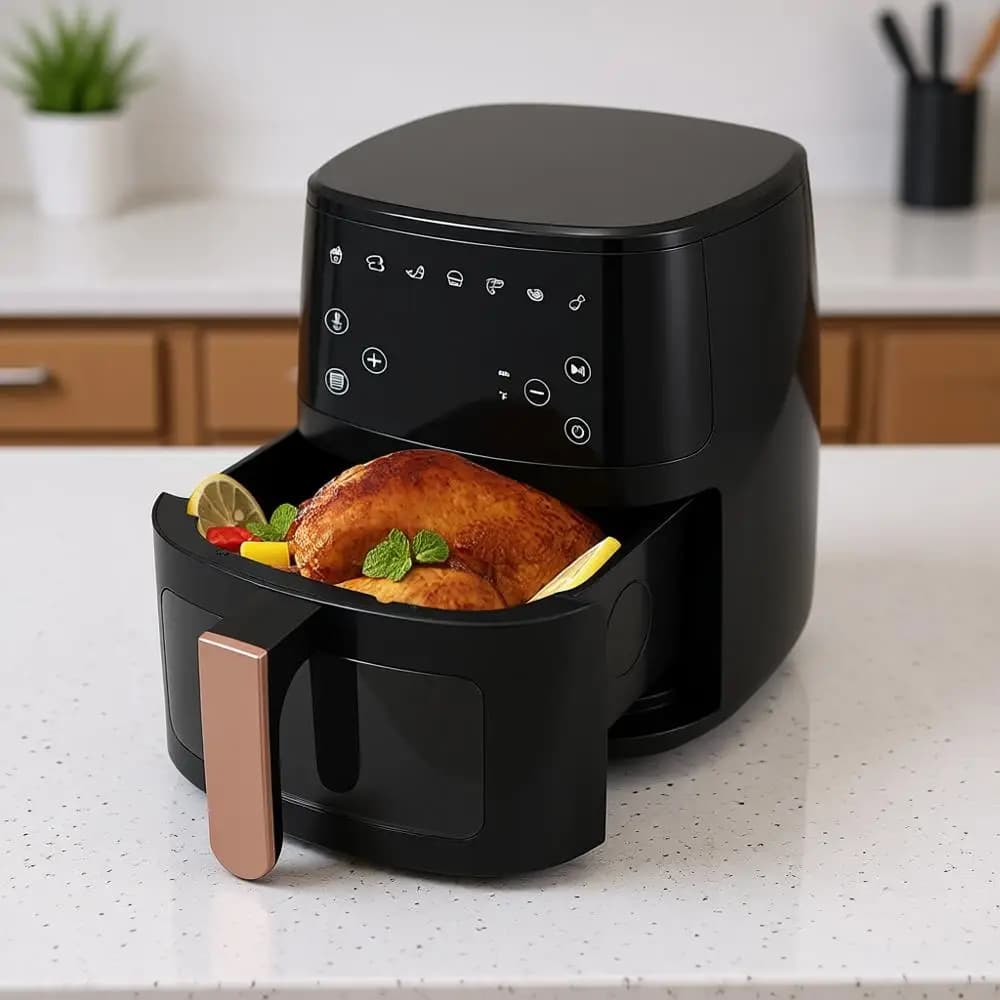 Air Fryer 8-in-1 with Capacity of 4,1 QT, Roasting Functions, Heater, Dishydrate, Air Crisp Technology, 400 ° Cestello and Plate Anti-sticks for Oven, New