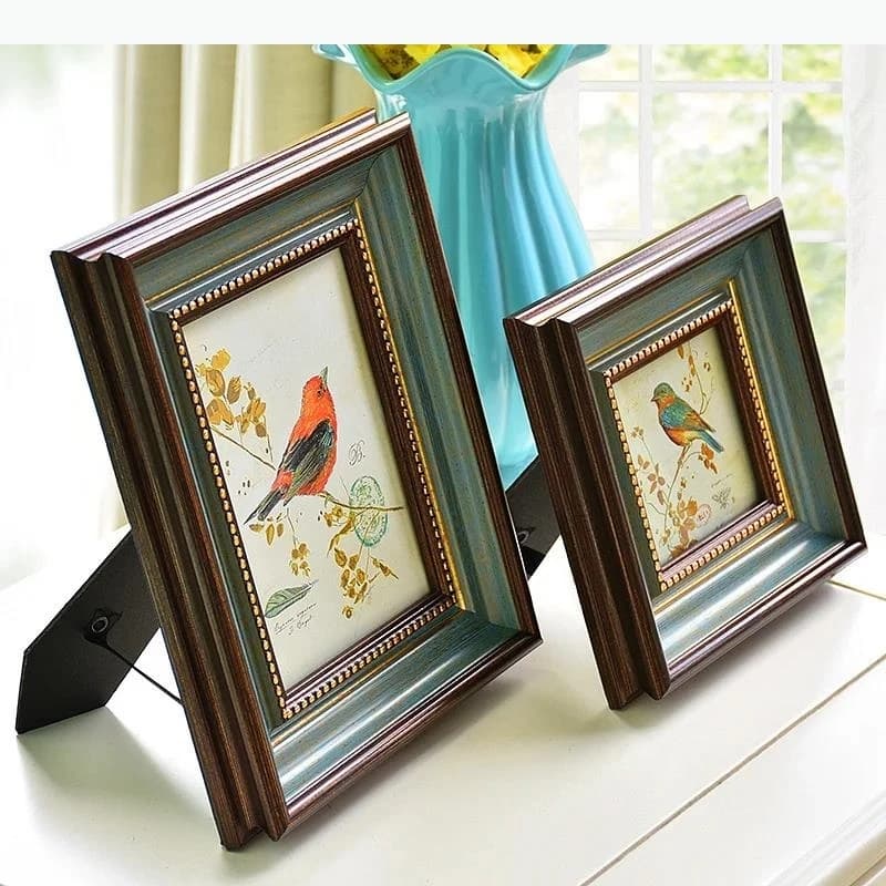 Imitation Wood Photo Nightstand Desk Decoration Ornaments 6/7/10 Inch Picture Frames Rustic Home Decor