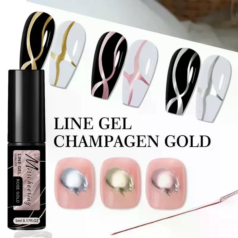 Smalto per unghie gel con vernice metallizzata oro argento, effetto metallo a specchio cromato, gel per unghie semipermanente con LED UV francesi super luminoso