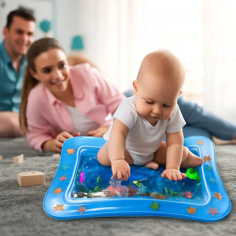 1/3/5/PCS Tappetino da gioco d'acqua per neonati con animali dell'oceano Tappetino da allenamento strisciante e cuscino per anello da nuoto Regalo di Natale