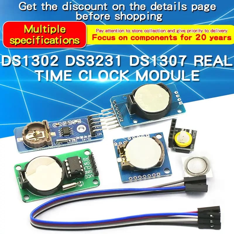 1PCS DS1302/DS1307/PCF8563/DS3231 AT24C32 I2C IIC Memoria 3.3V-5V Precisione in tempo reale Orologio RTC Modulo I2C DS3231SN per Arduino