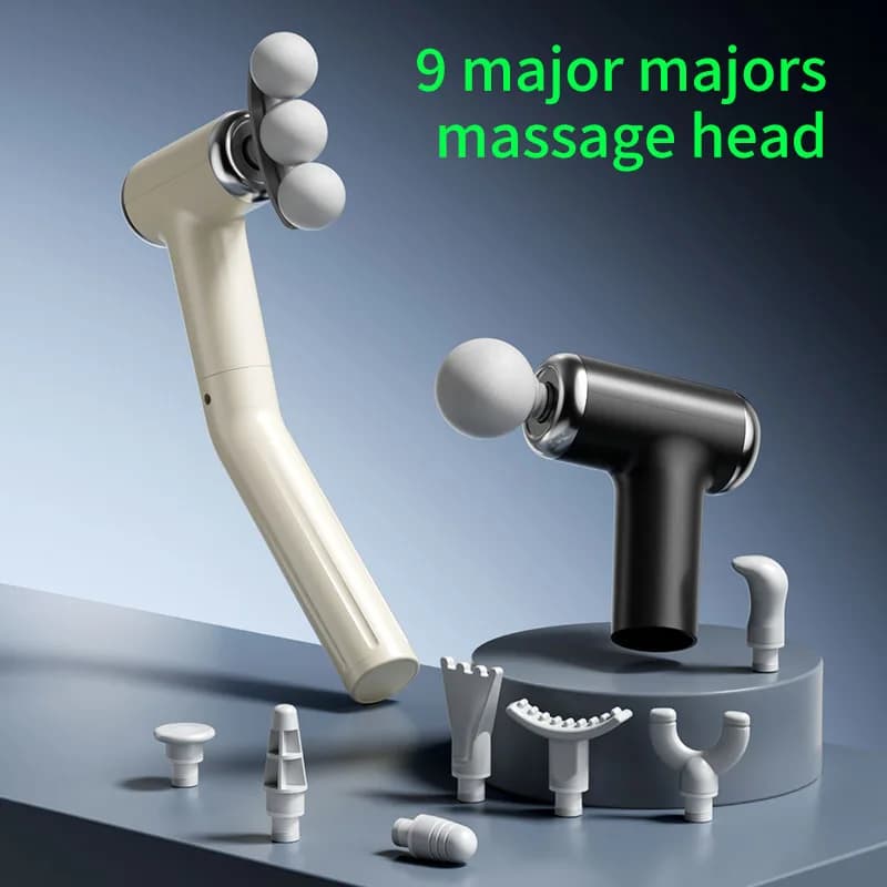 Detachable/Extended Handle Fascia Gun with 6 Levels of Strength and 9 Massage Heads for Seamless and Effortless Massage