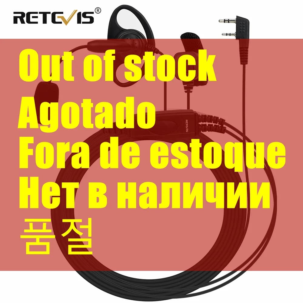 Retevis EEK020 RT22 Walkie Talkie Auricolare Accessori radio Doppio PTT Auricolare a forma di D per baofengUV5R Retevis H777 RT3S