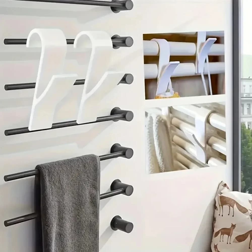 1PCS Bathroom Hook Pinze Heated Towel Radiator Rail Hook Multi-Purpose Stendino Hook Towel Clothes Storage Shelves