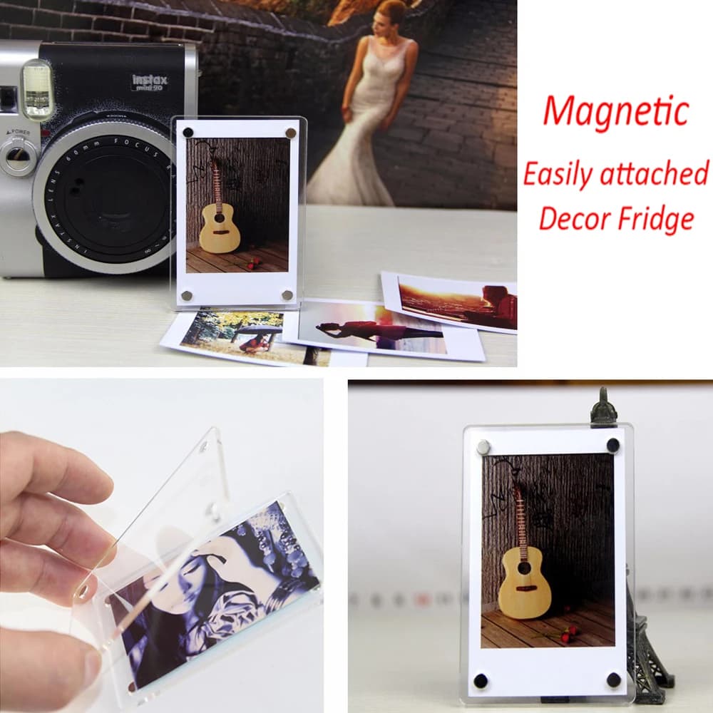 1-10 pz Cornice per foto magnetica 1 Set per Fujifilm Instax Mini 11 8 9 25 50 7 Accessori per fotocamera a pellicola Magneti per immagini per frigorifero in acrilico