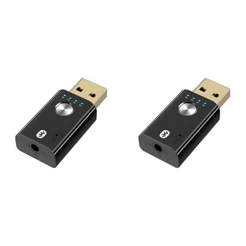 Efficient 2X 4 In 1 Wireless USB Bluetooth 5.0 Adapter 3.5Mm Jack AUX BT Audio Receiver Transmitter For Car TV Speaker Adapter