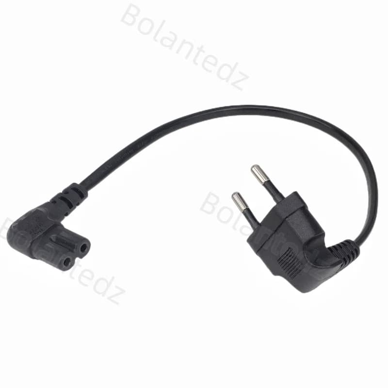 C7 Cavo di alimentazione CA con angolo di 90 gradi per Samsung Philips Sony TV LED EU Schuko CEE7/16 a IEC C7 Cavo adattatore cavo di alimentazione Cavo VDE