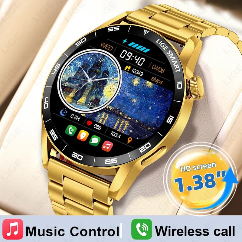 Smartwatch LIGE per Uomo e Donna, Schermo HD da 1.38", Impermeabile, Monitoraggio Frequenza Cardiaca e Sonno, Chiamate Bluetooth, Orologio per Uomo 2026