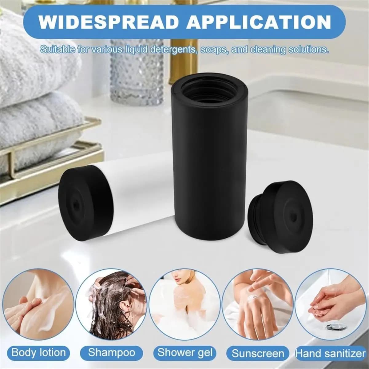 ABNH 2pcs Silicone Dishwashing Soap Dispenser,Leakproof Dish Detergent Dishwashing Liquid Dispenser for Kitchen and Bathroom
