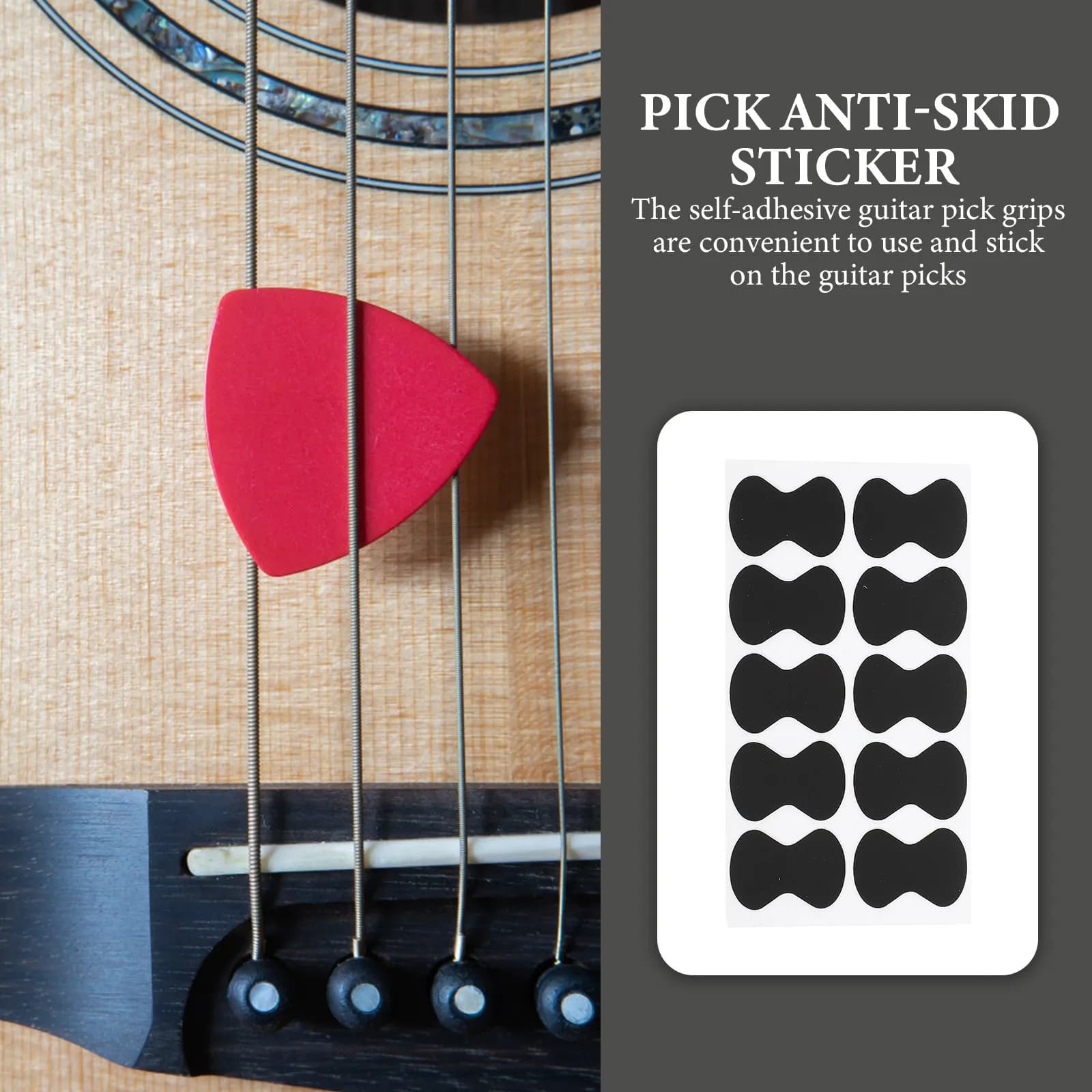 20 Pezzi Grip Antiscivolo Autoadesivi in EVA per Plettri da Chitarra, per una Presa Sicura e Uso a Lungo Termine, Accessori Essenziali per Chitarra