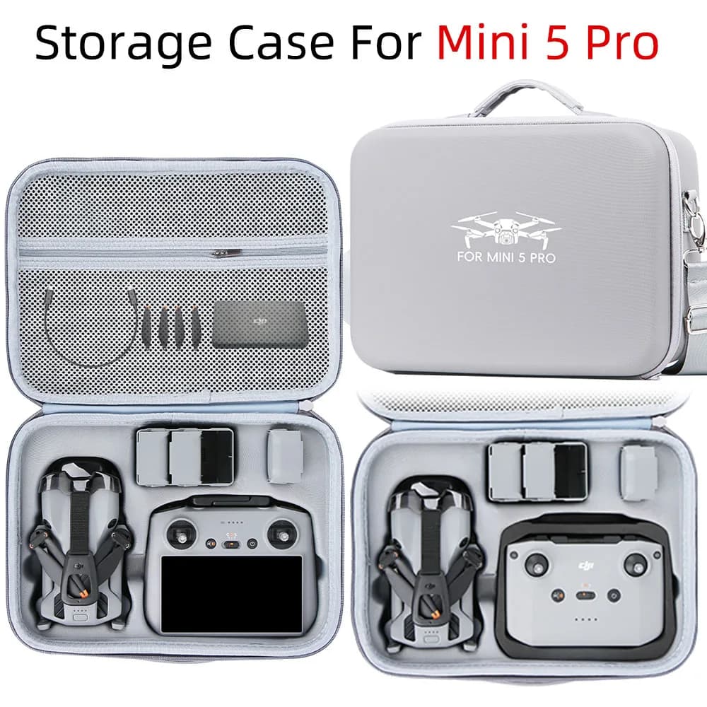 Case for Mini 5 Pro RC 2/RC-N3 Travel Shoulder Bag Outdoor Portable PU Material For DJI Mini 5 Pro Drone Controller Accessories