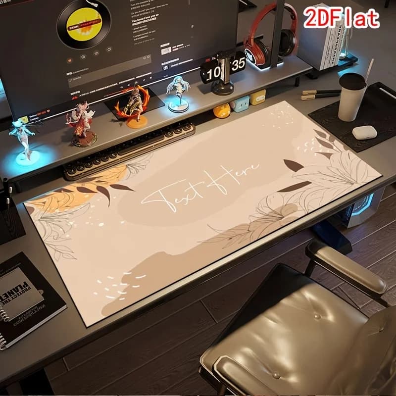 Large Floral Line Art Mouse Pad Extra Large Non-Slip Rubber Desk Mat Durable Gaming Office Keyboard Pad Gift