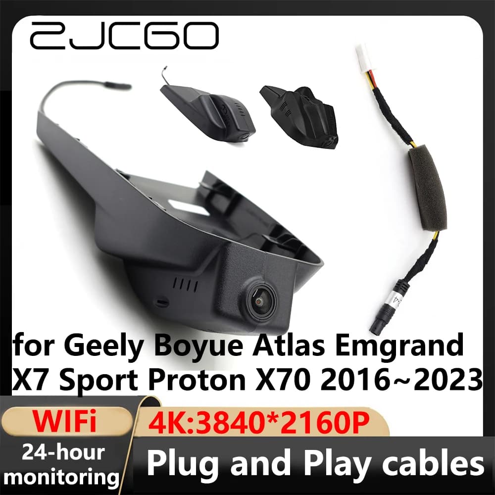 ZJCGO 4K Wifi 3840*2160 DVR for Car Dash Cam Video Camera for Geely Boyue Atlas Emgrand X7 Sport Proton X70 2016 ~ 2023