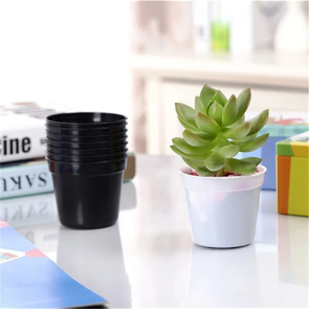 20 pieces new mini flower pot round plastic succulent flower pot supplies garden container for seed plant office