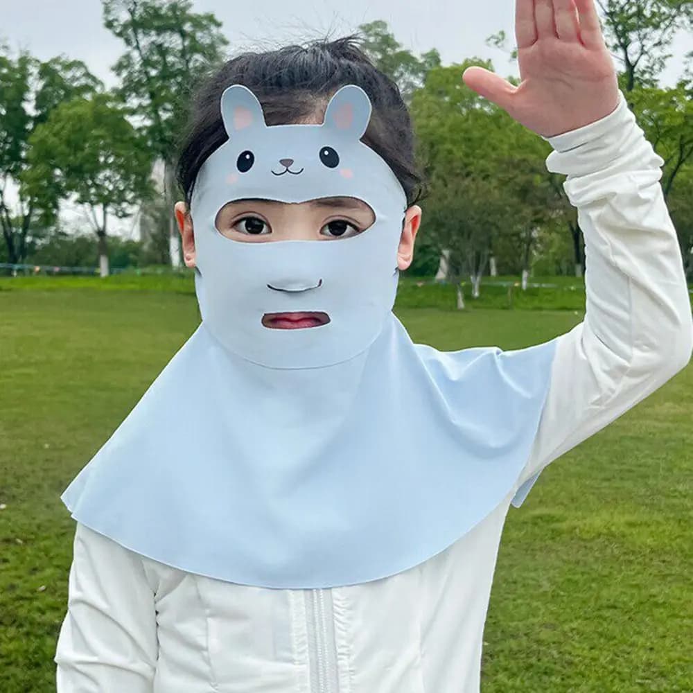 Rabbit Design Sun Protection Mask Lightweight Thin Breathable Neck Sunscreen Mask High Elastic Cooling Sunshade Face Cover