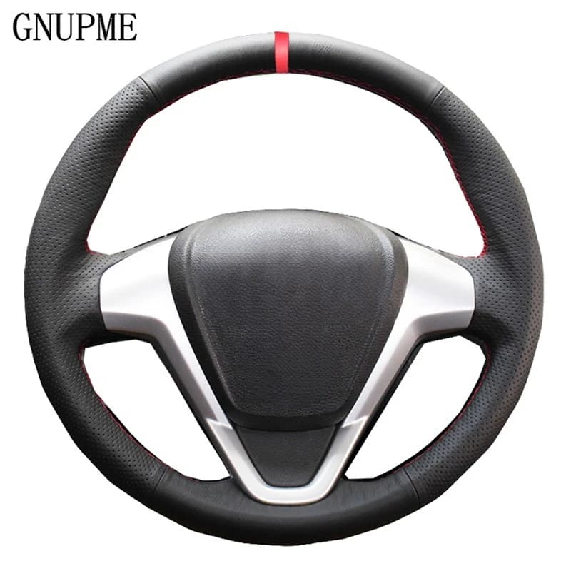 Black Artificial Leather Car Cover Hand Sewn DIY for Ford Fiesta 2008-2016 2017 Ecosport 2014- 2015 2016 2017