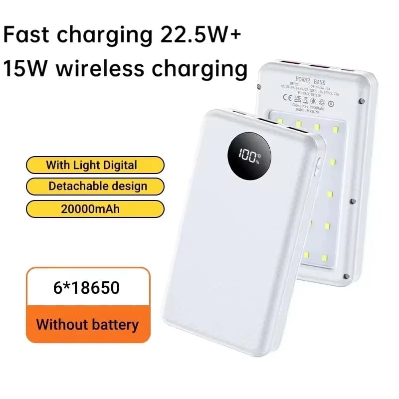 10W 6*18650 Power Bank Battery 18650 Battery Holder 10W Fast 18650 Battery Cases Compact Electronic Accessory For Daily Use Kit