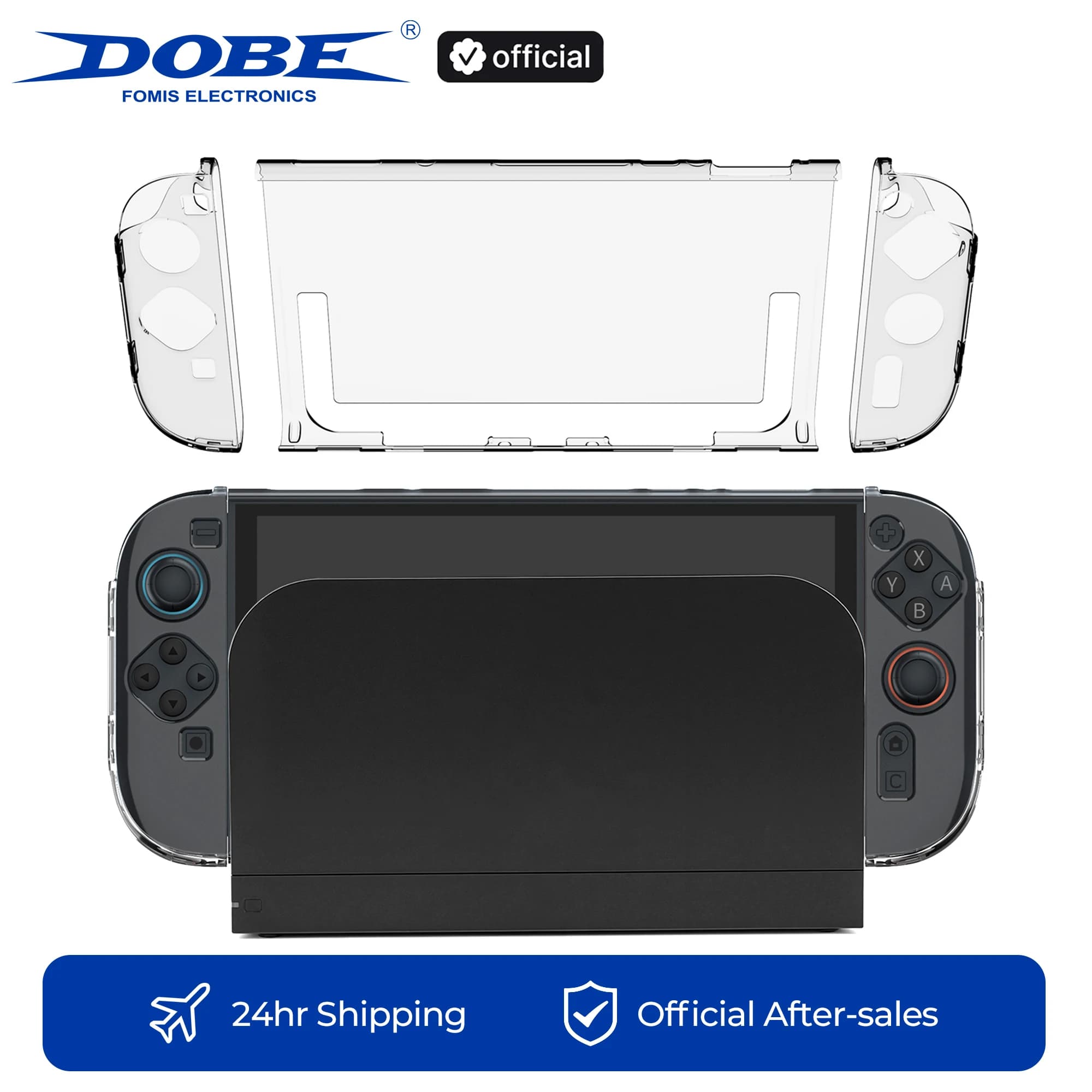 Custodia Protettiva in Cristallo DOBE per Console Switch 2 - Cover Rigida Trasparente Anti-Graffio per Console da Gioco, Accessori